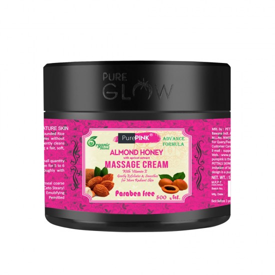 PurePINK Almond Honey With Apricot Extract Massage Cream 500 ml